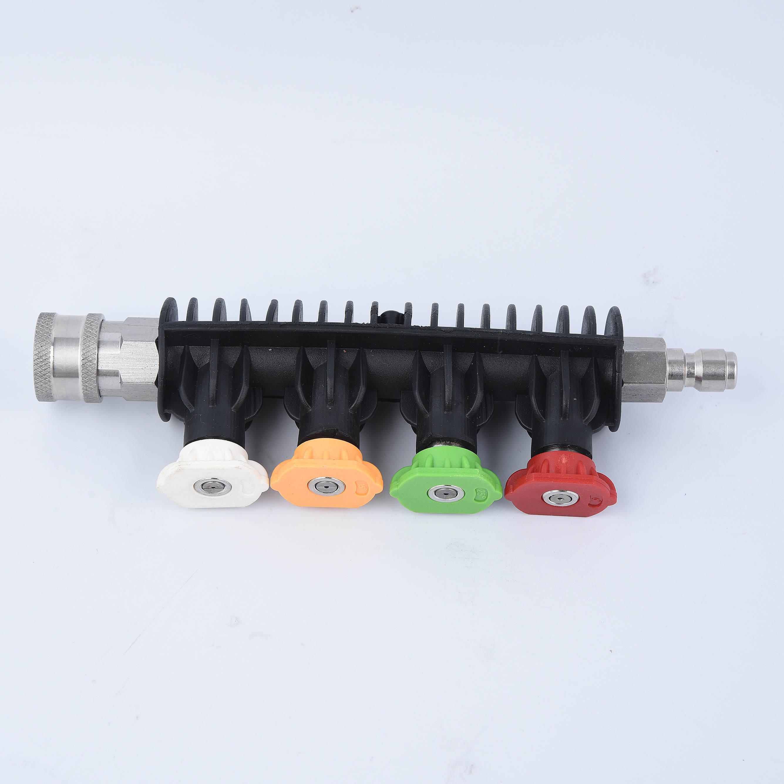 Lança de aço inoxidável de conexão rápida com suporte de bico e 4 bicos de arruela de pressão